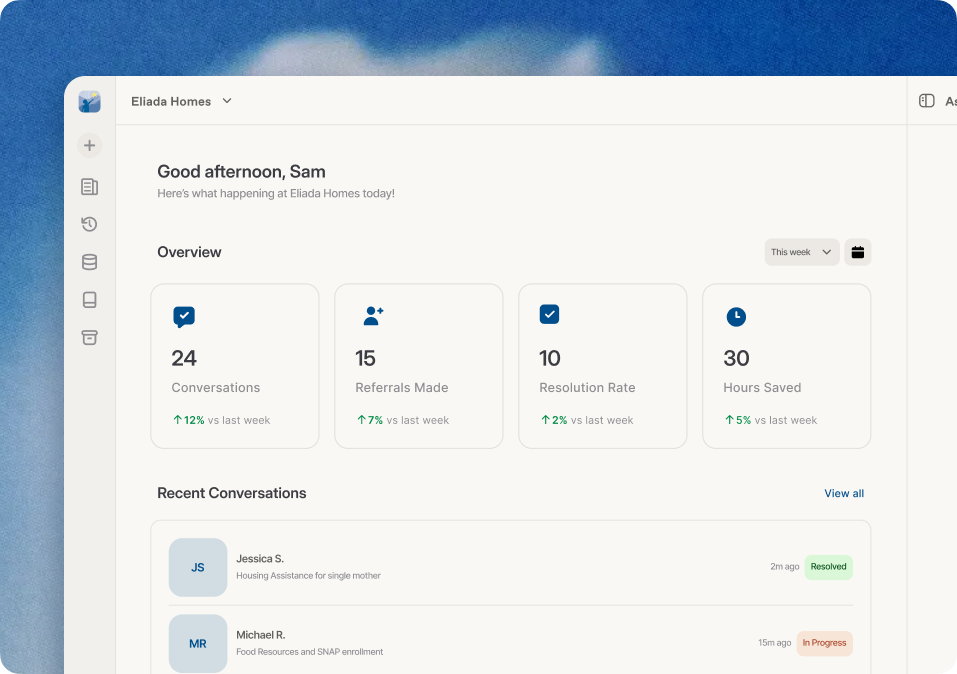 Eliada Homes internal tooling dashboard
